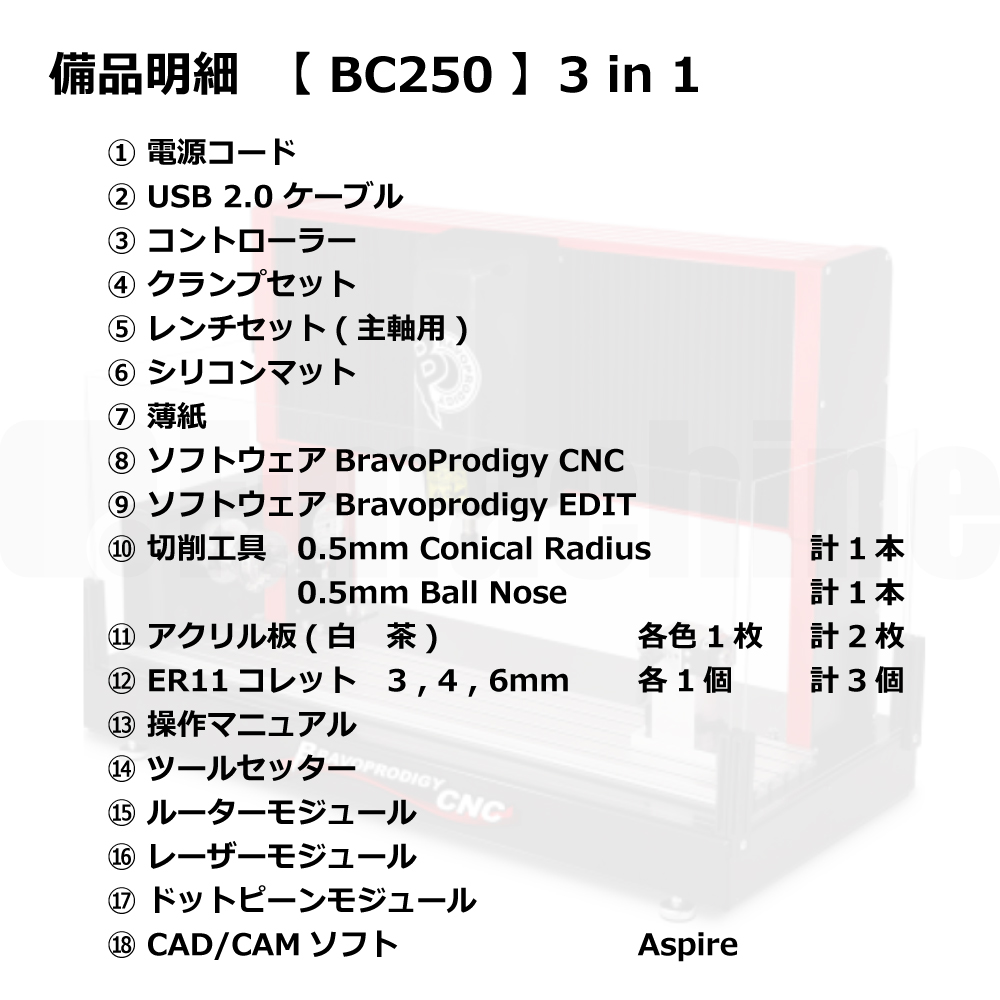 卓上CNCルーター 3in1【BC250】/ BRAVOPRODIGY