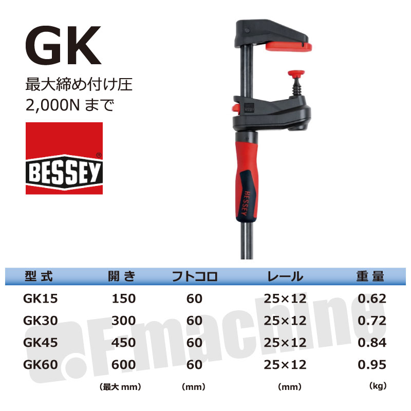 GK60 木工用クランプ / 1本 / BESSEY