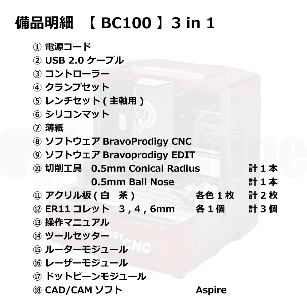 株式会社エフマシン 卓上CNCルーター 3in1【BC100】 BRAVOPRODIGY