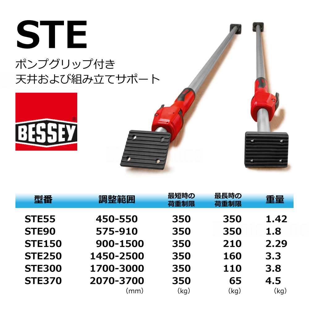 STE150 ポンプグリップ付き天井および組み立てサポート / 1本 / BESSEY