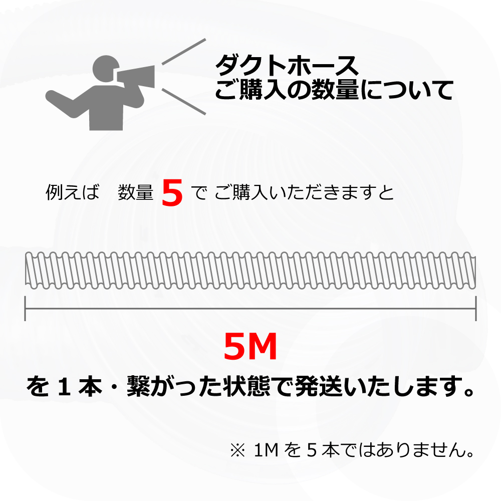 カナフレックスのダクトホース ダクトトーメイのご購入数量について